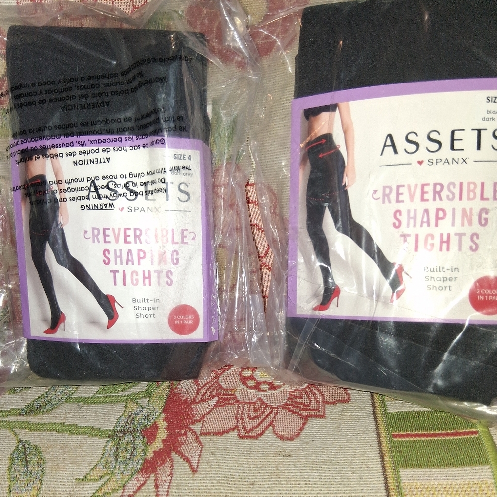 2 WONDERFUL AND USEFUL "ASSETS" SPANX TIGHTS. NEW IN PACKAGE.